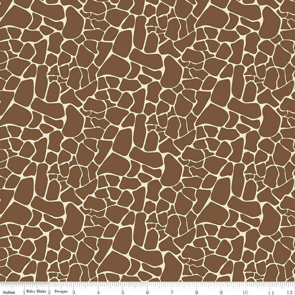 Fat Quarter end of Bolt - SALE Animal Kingdom Giraffe Mini C691 Brown - Riley Blake Designs - Animal Print - Quilting Cotton Fabric