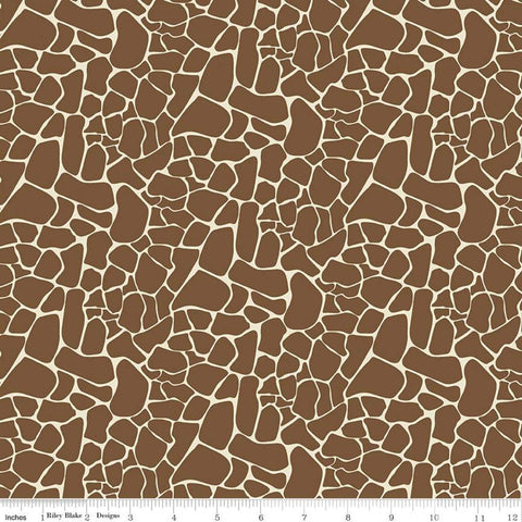Fat Quarter end of Bolt - SALE Animal Kingdom Giraffe Mini C691 Brown - Riley Blake Designs - Animal Print - Quilting Cotton Fabric