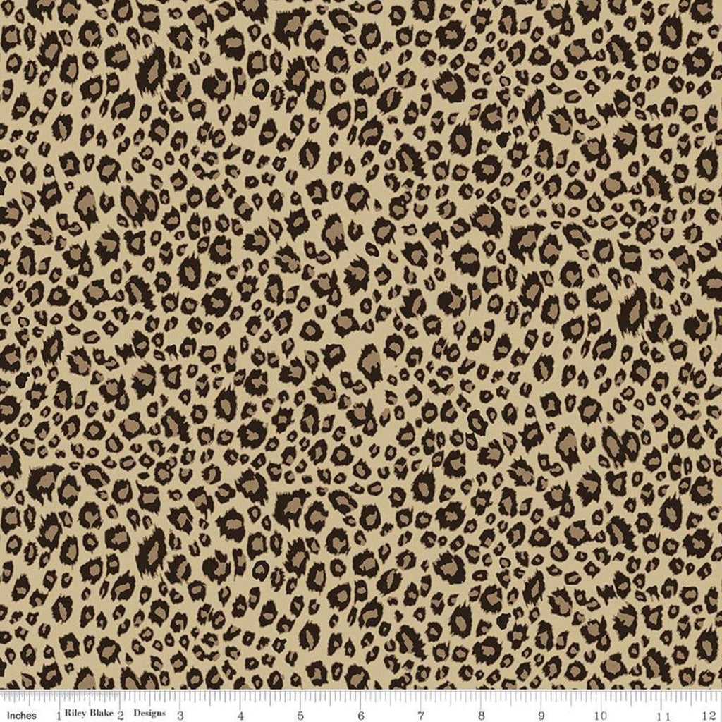Animal Kingdom Leopard Mini C696 Brown - Riley Blake Designs - Animal Print Spots - Quilting Cotton Fabric