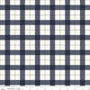 SALE Gingham Foundry Gingham C11132 Navy - Riley Blake Designs - Plaid Blue Cream - Quilting Cotton Fabric