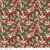 CLEARANCE Christmas at Buttermilk Acres Winterberry C10901 Red - Riley Blake Designs - Holly Leaves Berries - Quilting Cotton Fabric