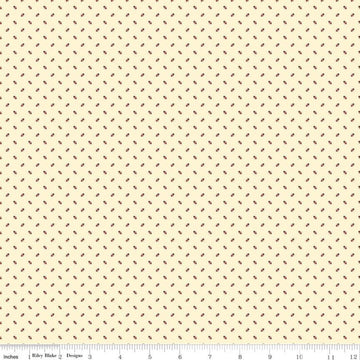 17" End of Bolt - SALE Christmas at Buttermilk Acres Shirting Red Cream Geometric Fabric - C10906 - Riley Blake Quilting Cotton Fabric