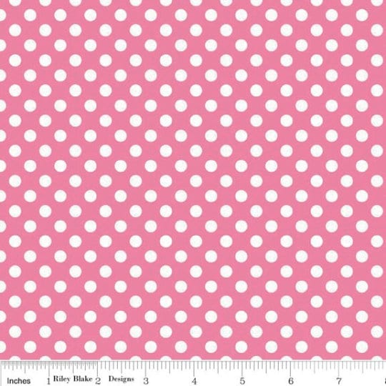 KNIT Hot Pink and White Small Polka Dot K350 by Riley Blake Designs - Jersey KNIT Cotton Stretch Fabric