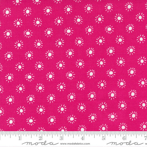 SALE Jungle Paradise Sunny Day Dot 20789 Hibiscus - Moda Fabrics - Dots Suns Pink Off White - Quilting Cotton Fabric
