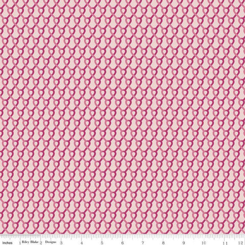 CLEARANCE Hope in Bloom Ribbons C11023 Blush - Riley Blake Designs - Breast Cancer Interlocking Ribbons Pink - Quilting Cotton Fabric