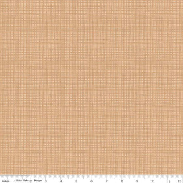 15" End of Bolt - Texture C610 Burlap by Riley Blake Designs - Sketched Tone-on-Tone Irregular Grid Beige Tan - Quilting Cotton Fabric