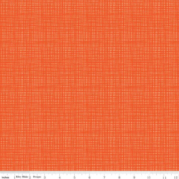 SALE Texture C610 Orange by Riley Blake Designs - Sketched Tone-on-Tone Irregular Grid - Quilting Cotton Fabric