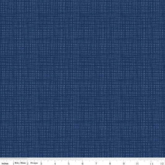 DEAL Texture C610 Navy - Riley Blake Designs - Sketched Tone-on-Tone Irregular Grid Blue - Quilting Cotton Fabric