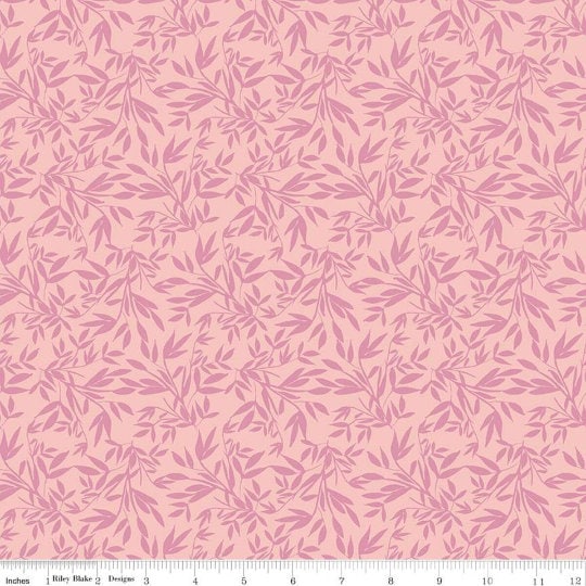 SALE KNIT Blooms and Bobbins Leaves K9172 Pink by Riley Blake Designs - Floral Flowers Tone-on-Tone - Jersey KNIT Cotton Stretch Fabric