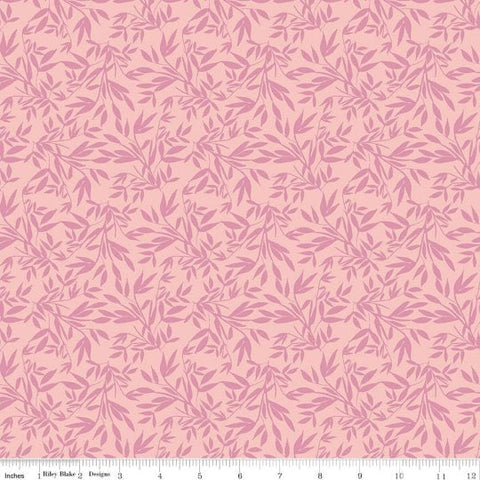 SALE KNIT Blooms and Bobbins Leaves K9172 Pink by Riley Blake Designs - Floral Flowers Tone-on-Tone - Jersey KNIT Cotton Stretch Fabric