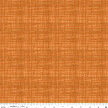 DEAL Texture C610 Pumpkin - Riley Blake Designs - Sketched Tone-on-Tone Irregular Grid Orange - Quilting Cotton Fabric