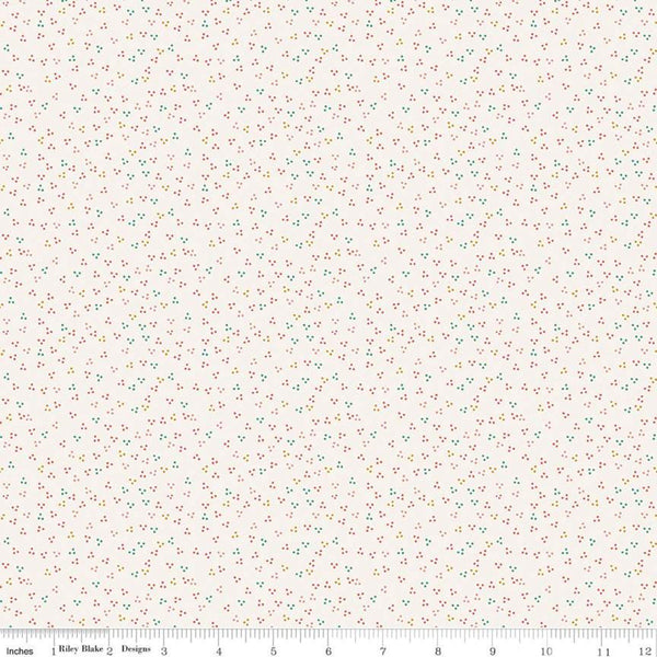 SALE Hush Hush Trio C11179 - Riley Blake Designs - Low Volume Three-Dot Clusters on Cream - Quilting Cotton Fabric