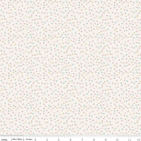 SALE Hush Hush Trio C11179 - Riley Blake Designs - Low Volume Three-Dot Clusters on Cream - Quilting Cotton Fabric
