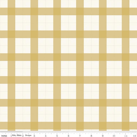 SALE Gingham Foundry Gingham C11132 Honey - Riley Blake Designs - Plaid Gold Cream - Quilting Cotton Fabric