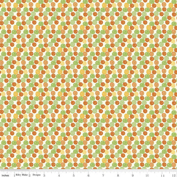 SALE Eat Your Veggies! Dots C11117 Orange - Riley Blake Designs - Dotted Polka Dots with Swirl Children's - Quilting Cotton Fabric