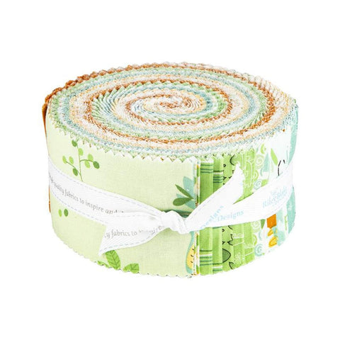 SALE Eat Your Veggies! 2.5 Inch Rolie Polie Jelly Roll 40 pieces  - Riley Blake - Precut Pre cut Bundle - Dinosaurs - Quilting Cotton Fabric