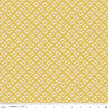 DEAL Community Patch C11104 Honey - Riley Blake Designs - Geometric Lattice Flowers - Quilting Cotton Fabric