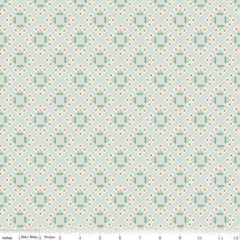 CLEARANCE Community Patch C11104 Mint - Riley Blake - Geometric Lattice Flowers - Quilting Cotton Fabric