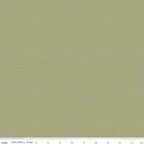SALE Beneath the Western Sky Weave C11195 Green - Riley Blake Designs - Small Irregular Grid - Quilting Cotton Fabric