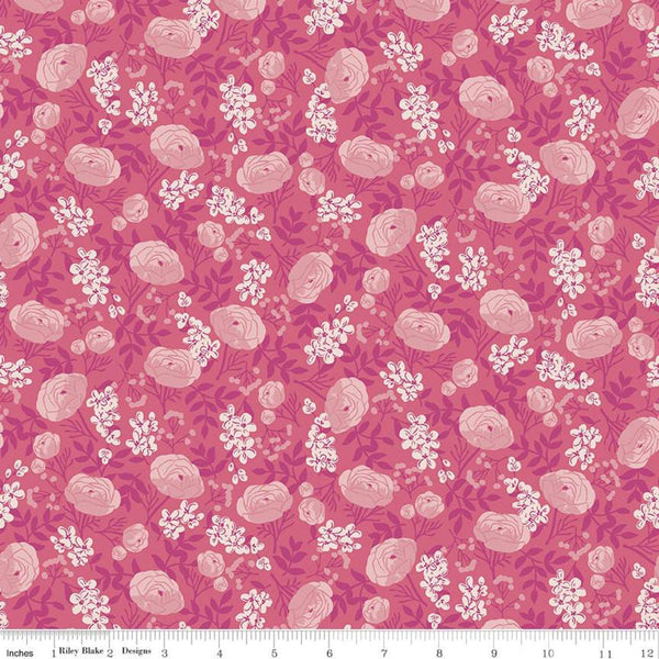 32" End of Bolt - SALE Hope in Bloom Petals of Courage C11021 Pink - Riley Blake Designs - Breast Cancer Flowers - Quilting Cotton Fabric