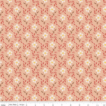 31" End of Bolt - SALE Harmony Bloom C11094 Apricot - Riley Blake Designs - Floral Flowers - Quilting Cotton Fabric