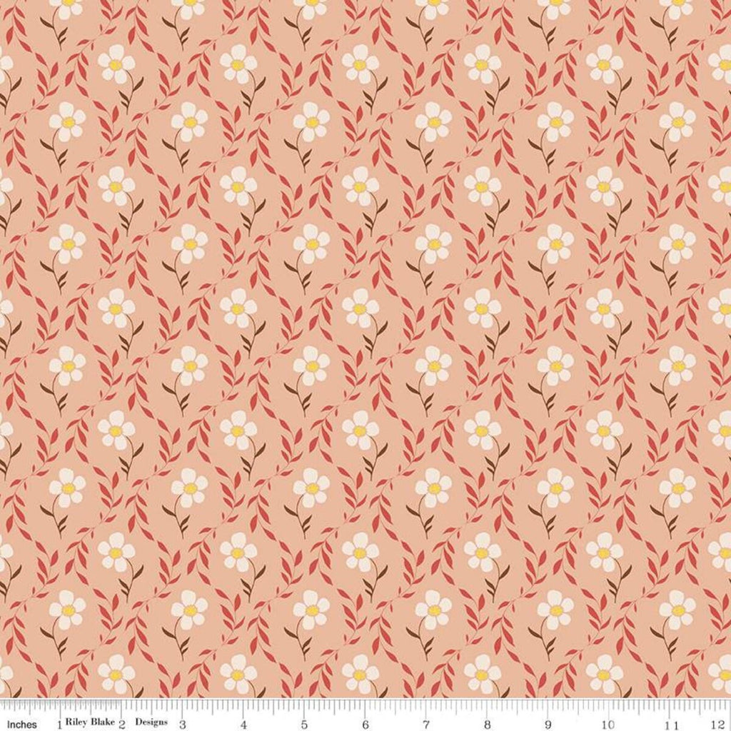 SALE Harmony Bloom C11094 Apricot - Riley Blake Designs - Floral Flowers - Quilting Cotton Fabric