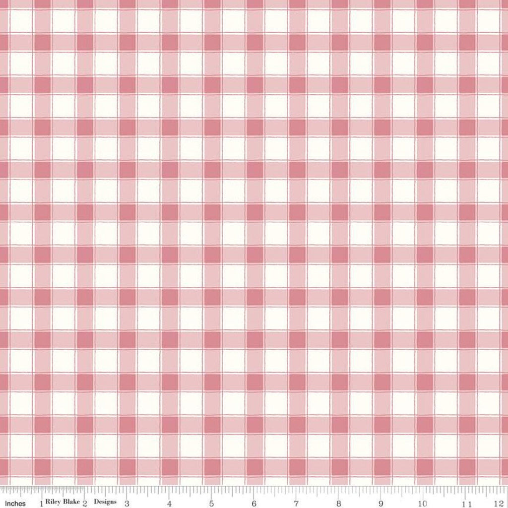SALE Hope in Bloom Plaid C11024 Blush - Riley Blake Designs - Breast Cancer Geometric Pink on White - Quilting Cotton Fabric