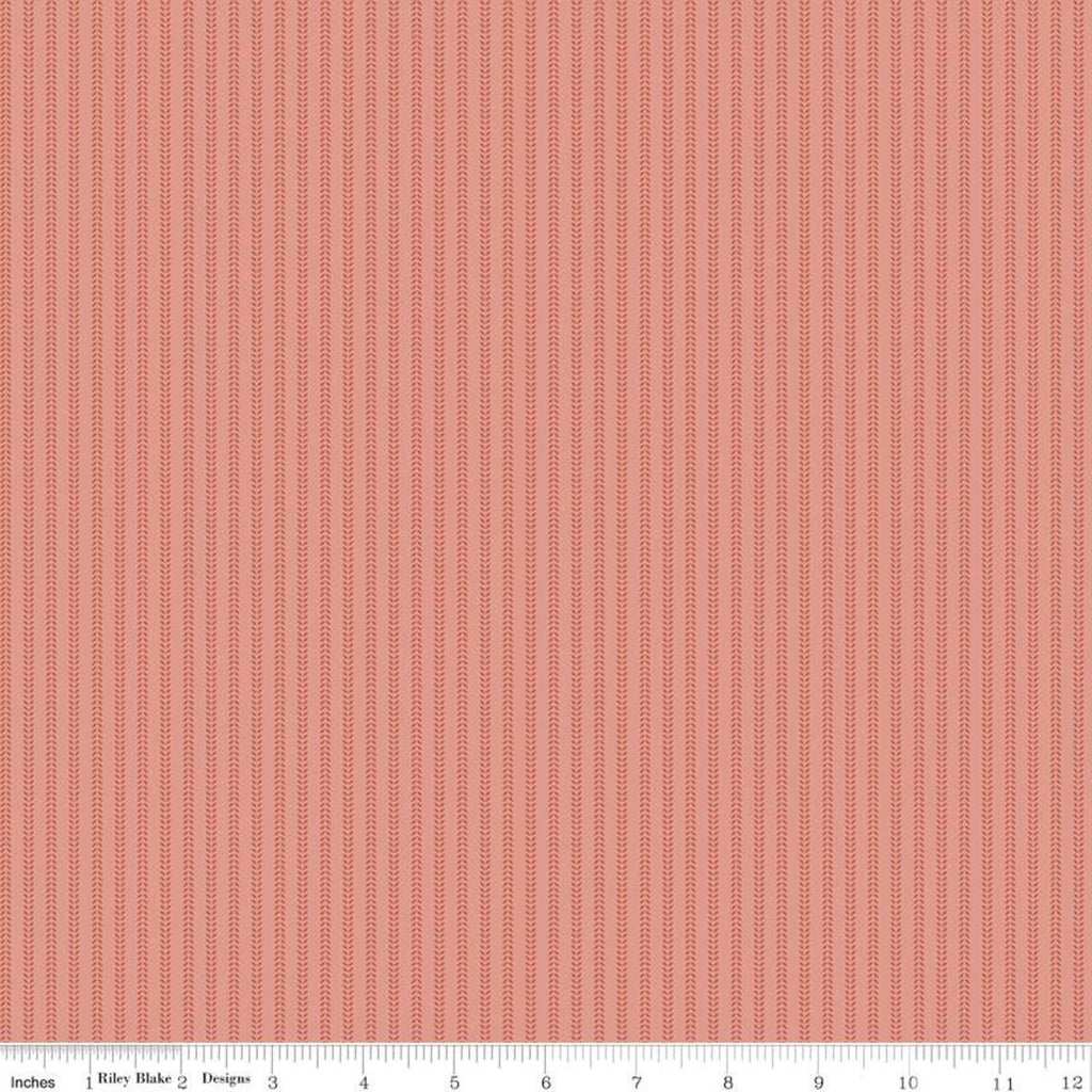 SALE Primrose Hill Field Rows C11066 Coral - Riley Blake Designs - Striped Stripes Stripe - Quilting Cotton Fabric