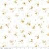 DEAL Little Brier Rose Fairies SC11073 White SPARKLE - Riley Blake Designs - Fairy Godmothers Antique Gold SPARKLE - Quilting Cotton Fabric
