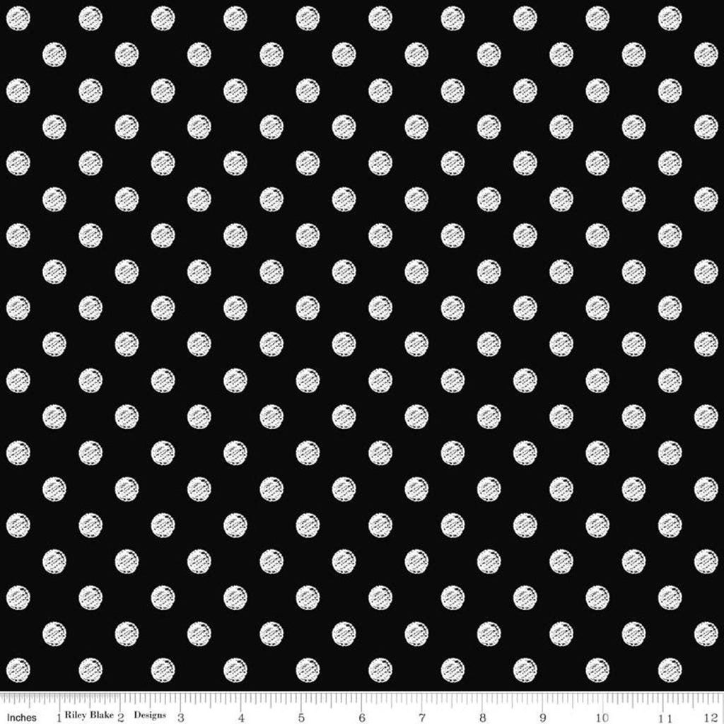 SALE Coffee Chalk Polka Dots C11032 Black - Riley Blake Designs - Chalk-Drawn Dots Dotted Dot - Quilting Cotton Fabric