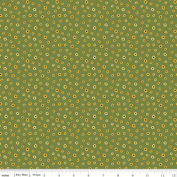 SALE Petals & Pedals Mini C11146 Green - Riley Blake Designs - Floral Flowers - Quilting Cotton Fabric