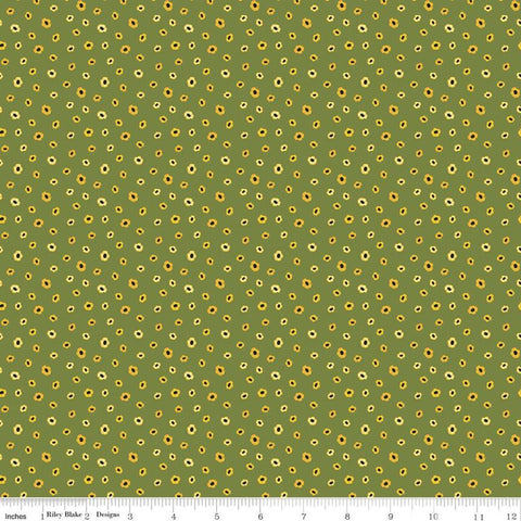 SALE Petals and Pedals Mini C11146 Green - Riley Blake Designs - Floral Flowers - Quilting Cotton Fabric