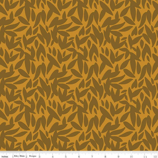 DEAL Sonnet Dusk Leaves C11293 Butterscotch - Riley Blake Designs - Leaf - Quilting Cotton Fabric