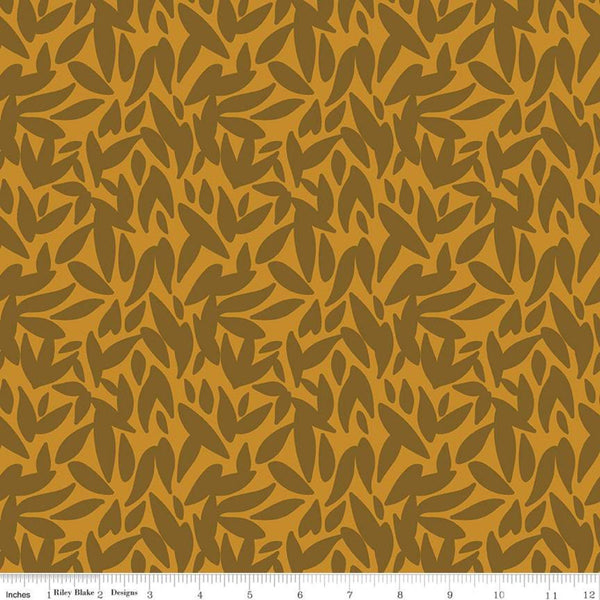 SALE Sonnet Dusk Leaves C11293 Butterscotch - Riley Blake Designs - Leaf - Quilting Cotton Fabric