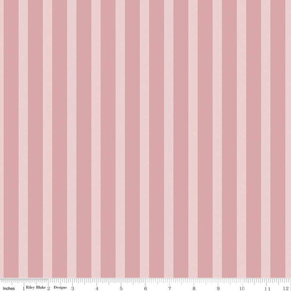 SALE Sonnet Dust Stripes C11295 Pink - Riley Blake Designs - Striped Stripe - Quilting Cotton Fabric