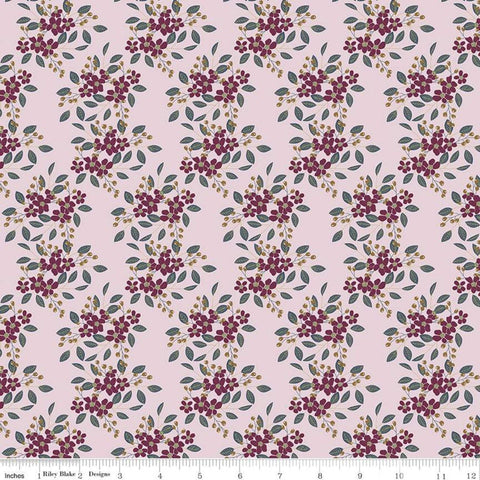 22" end of bolt - CLEARANCE Whimsical Romance Posies C11083 Pink - Riley Blake - Floral Flowers - Quilting Cotton Fabric