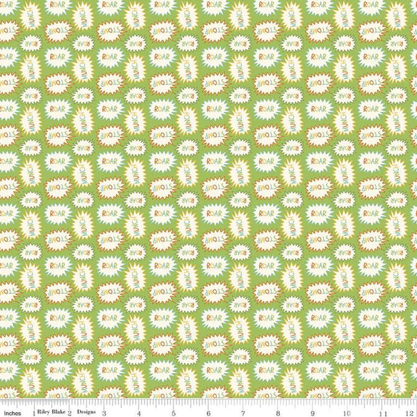 SALE Eat Your Veggies! Callouts C11112 Green - Riley Blake Designs - Dinosaurs Roar Stomp Munch Children's - Quilting Cotton Fabric