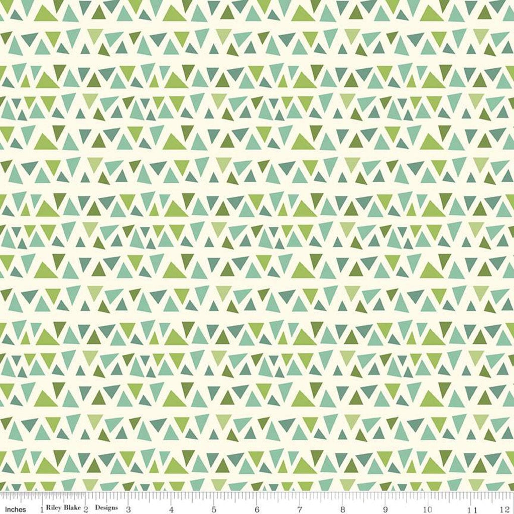 SALE Eat Your Veggies! Triangles C11115 Cream - Riley Blake Designs - Geometric Children's - Quilting Cotton Fabric