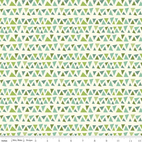 33" End of Bolt Piece - SALE Eat Your Veggies! Triangles C11115 Cream - Riley Blake Designs - Geometric Children's - Quilting Cotton Fabric