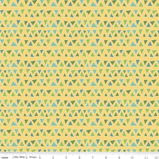 SALE Eat Your Veggies! Triangles C11115 Yellow - Riley Blake Designs - Geometric Children's - Quilting Cotton Fabric