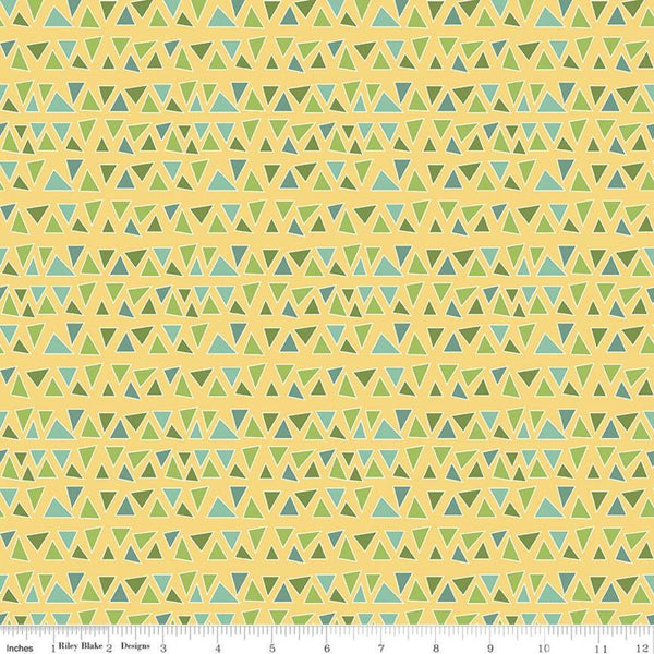 SALE Eat Your Veggies! Triangles C11115 Yellow - Riley Blake Designs - Geometric Children's - Quilting Cotton Fabric