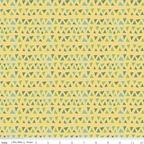 SALE Eat Your Veggies! Triangles C11115 Yellow - Riley Blake Designs - Geometric Children's - Quilting Cotton Fabric