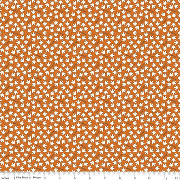 SALE Eat Your Veggies! Tracks C11116 Orange - Riley Blake Designs - Dinosaur Tracks Stomp Children's - Quilting Cotton Fabric