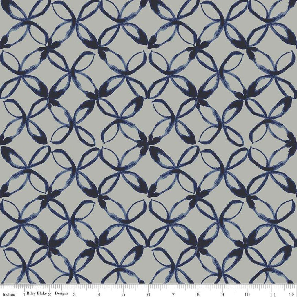SALE Water Mark Cove C11321 Warm Gray - Riley Blake Designs - Orange Peel Design Geometric - Quilting Cotton Fabric