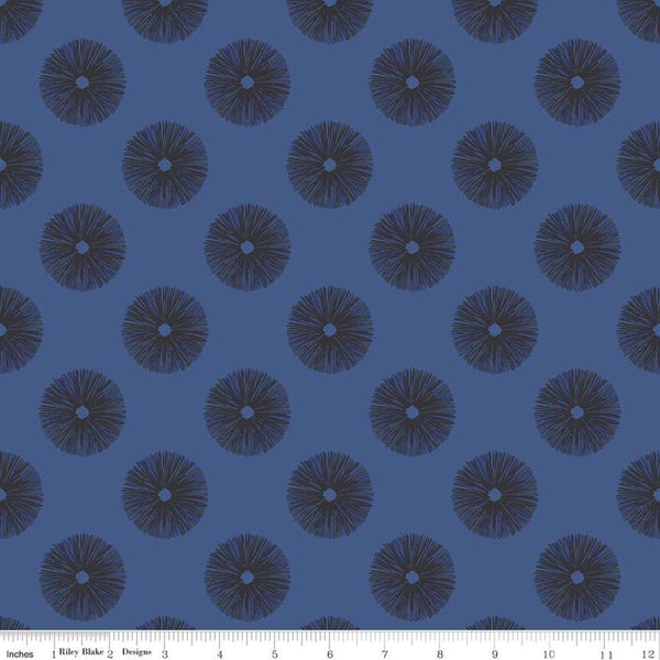 CLEARANCE Water Mark Shelly C11325 Blue - Riley Blake Designs - Shell Inspired Geometric - Quilting Cotton Fabric