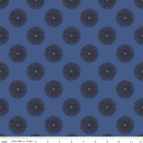 SALE Water Mark Shelly C11325 Blue - Riley Blake Designs - Shell Inspired Geometric - Quilting Cotton Fabric