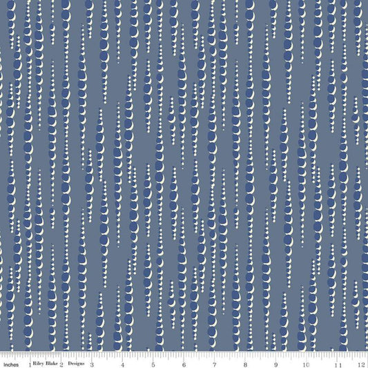 SALE Water Mark Tidalwave C11327 Coastal Blue - Riley Blake Designs - Dots Dotted Dot Strands - Quilting Cotton Fabric