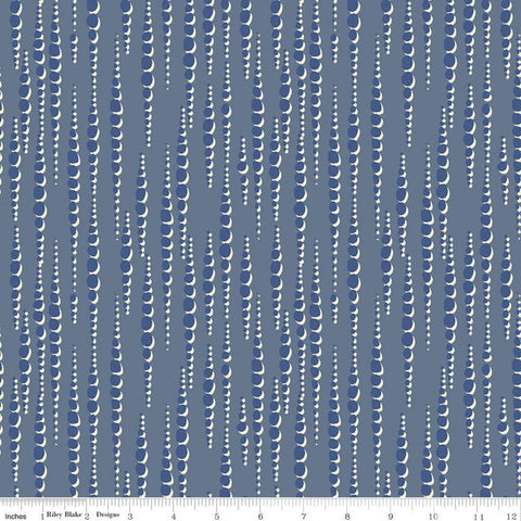 SALE Water Mark Tidalwave C11327 Coastal Blue - Riley Blake Designs - Dots Dotted Dot Strands - Quilting Cotton Fabric
