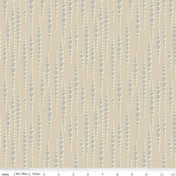 CLEARANCE Water Mark Tidalwave C11327 Tan - Riley Blake Designs - Dots Dotted Dot Strands - Quilting Cotton Fabric