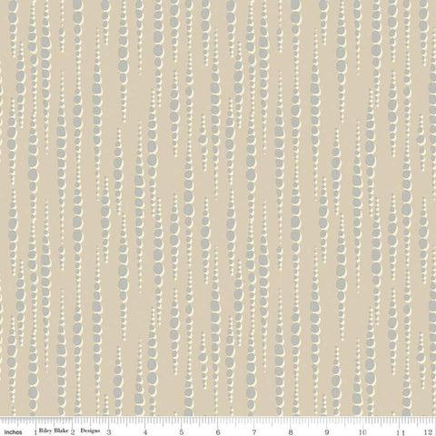 CLEARANCE Water Mark Tidalwave C11327 Tan - Riley Blake Designs - Dots Dotted Dot Strands - Quilting Cotton Fabric